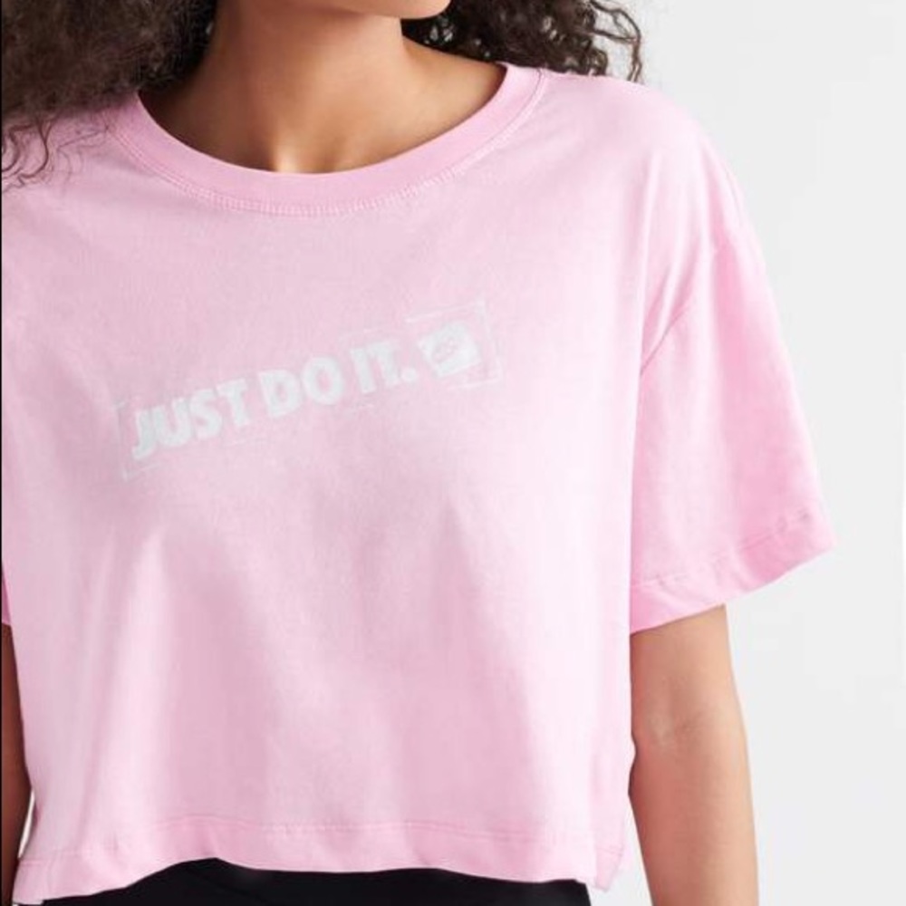 Nike pink crop top